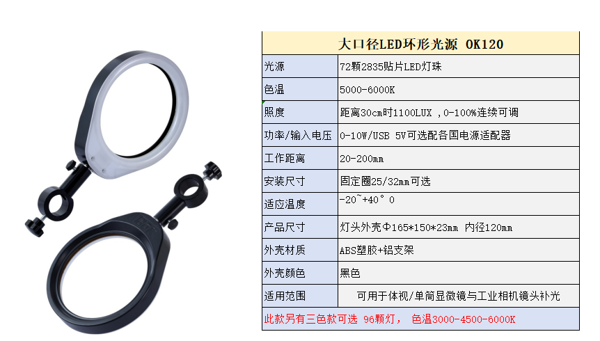 左右前后可调光源OK120