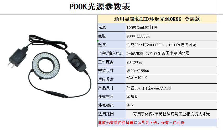 通用视觉光源OK86